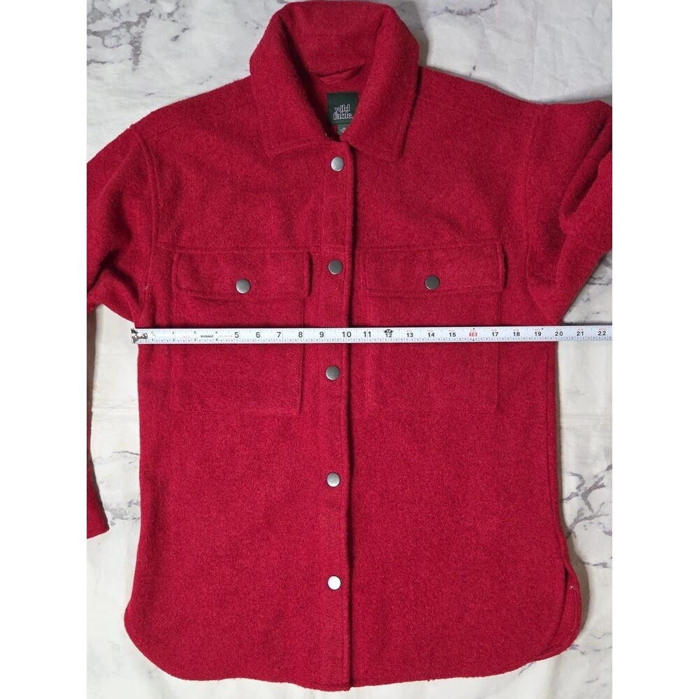 Wild Fable Red Oversize Button Front Shacket - Picture 5 of 7